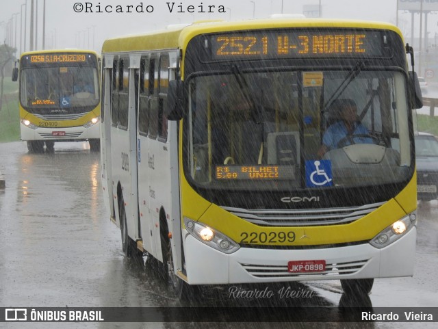 Viação Pioneira 220299 na cidade de Santa Maria, Distrito Federal, Brasil, por Ricardo Vieira. ID da foto: 6273616.