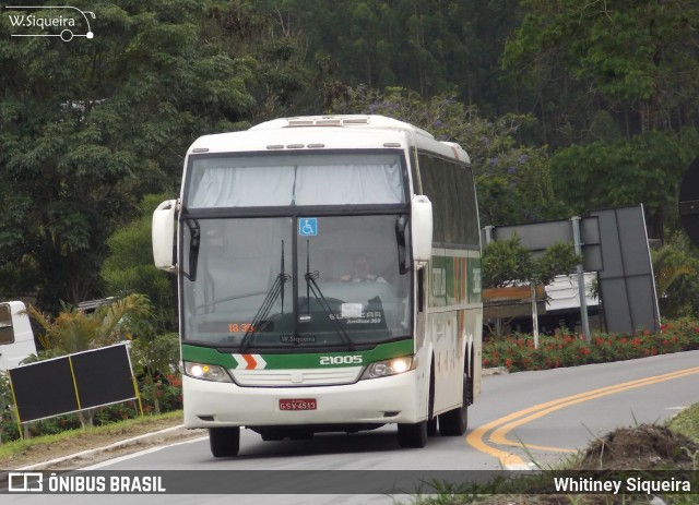 Empresa Gontijo de Transportes 21005 na cidade de Manhuaçu, Minas Gerais, Brasil, por Whitiney Siqueira. ID da foto: 6277225.