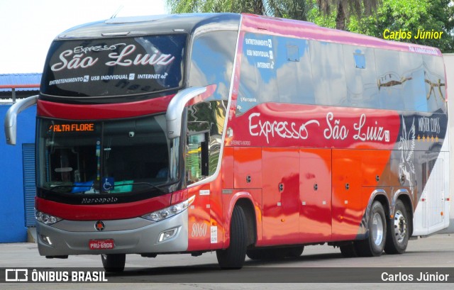 Expresso São Luiz 8060 na cidade de Goiânia, Goiás, Brasil, por Carlos Júnior. Número da foto: #6278898.