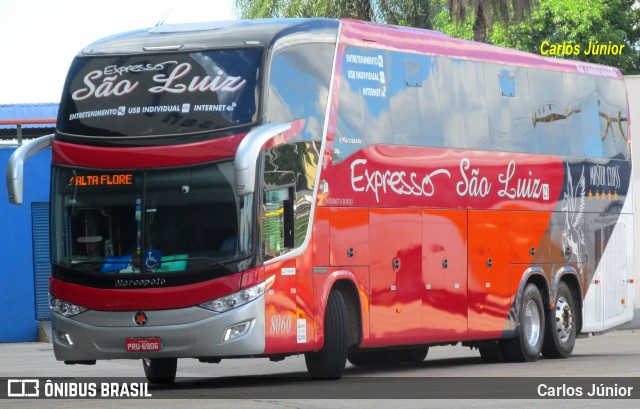 Expresso São Luiz 8060 na cidade de Goiânia, Goiás, Brasil, por Carlos Júnior. ID da foto: 6278898.