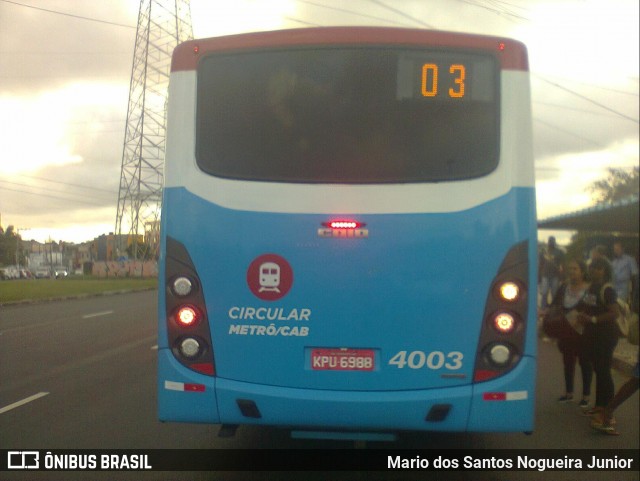 ATT - Atlântico Transportes e Turismo 4003 na cidade de Salvador, Bahia, Brasil, por Mario dos Santos Nogueira Junior. Número da foto: #6281724.