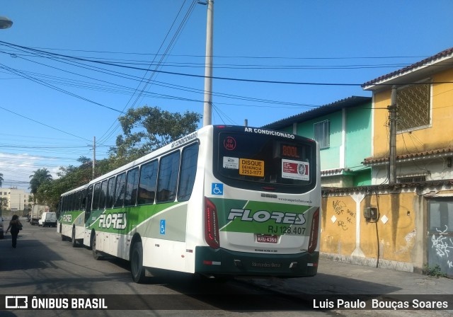 Transportes Flores RJ 128.407 na cidade de Rio de Janeiro, Rio de Janeiro, Brasil, por Luis Paulo  Bouças Soares. Número da foto: #6280011.