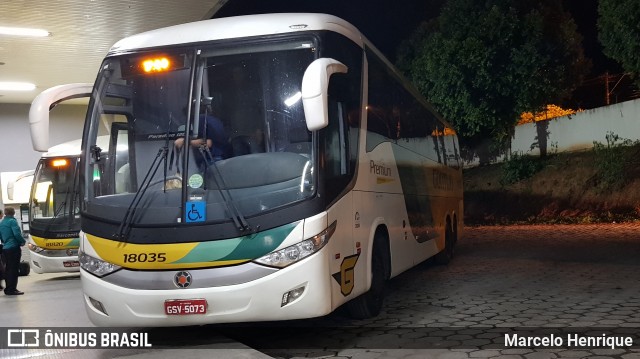 Empresa Gontijo de Transportes 18035 na cidade de Governador Valadares, Minas Gerais, Brasil, por Marcelo Henrique. Número da foto: #6282866.