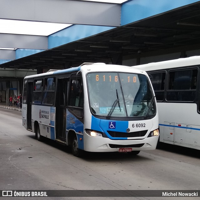 Transwolff Transportes e Turismo 6 6092 na cidade de São Paulo, São Paulo, Brasil, por Michel Nowacki. Número da foto: #6284124.