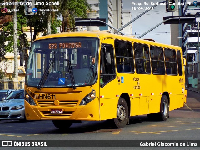 Auto Viação Redentor HN611 na cidade de Curitiba, Paraná, Brasil, por Gabriel Giacomin de Lima. ID da foto: 6287173.