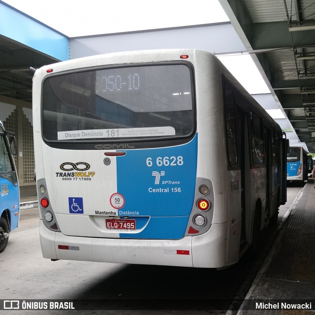 Transwolff Transportes e Turismo 6 6628 na cidade de São Paulo, São Paulo, Brasil, por Michel Nowacki. ID da foto: 6288519.