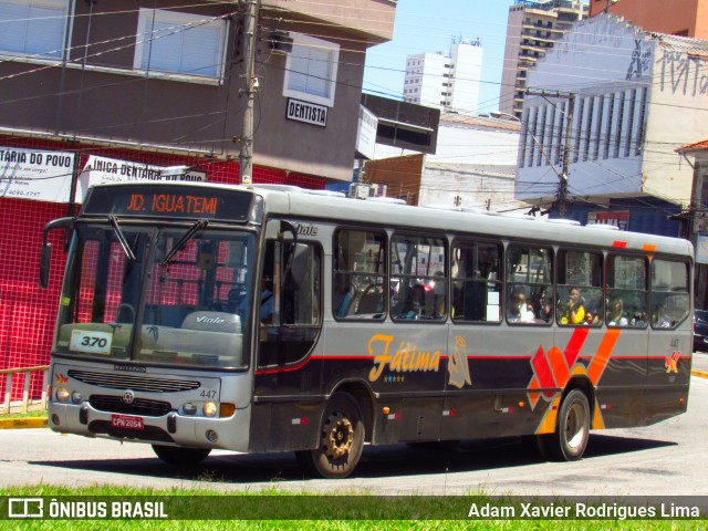 Nossa Senhora de Fátima Auto Ônibus 447 na cidade de Bragança Paulista, São Paulo, Brasil, por Adam Xavier Rodrigues Lima. ID da foto: 6289791.