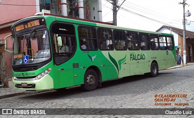 Viação Falcão RJ 179.005 na cidade de Quatis, Rio de Janeiro, Brasil, por Claudio Luiz. Número da foto: #6289498.