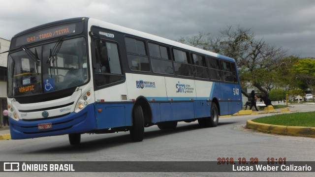 Insular Transportes Coletivos 5147 na cidade de Florianópolis, Santa Catarina, Brasil, por Lucas Weber Calizario. ID da foto: 6289053.