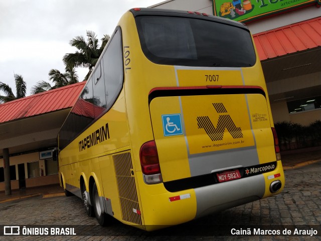 Viação Itapemirim 7007 na cidade de Registro, São Paulo, Brasil, por Cainã Marcos de Araujo. ID da foto: 6290861.