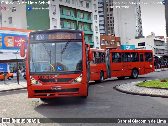 Viação Cidade Sorriso GD345 na cidade de Curitiba, Paraná, Brasil, por Gabriel Giacomin de Lima. ID da foto: 6293806.