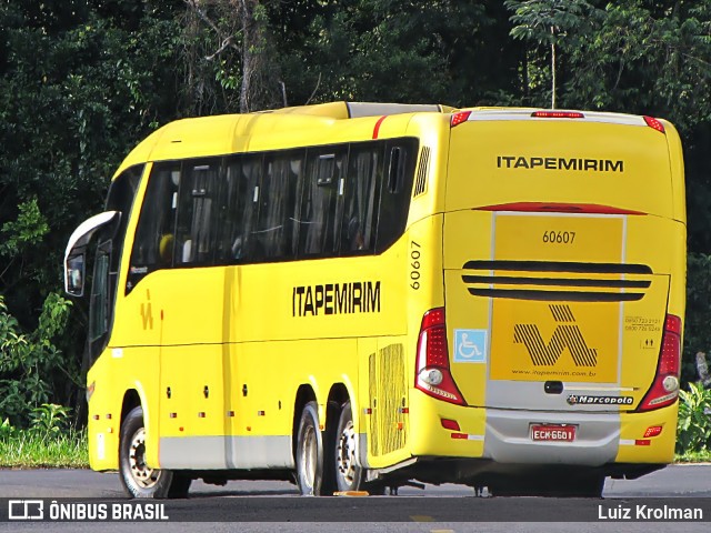 Viação Itapemirim 60607 na cidade de Juiz de Fora, Minas Gerais, Brasil, por Luiz Krolman. ID da foto: 6258496.