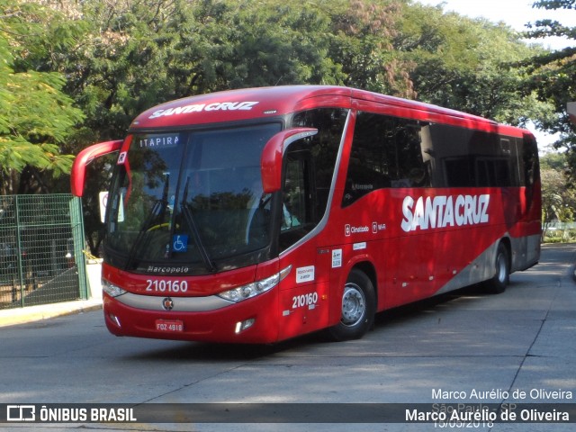 Viação Santa Cruz 210160 na cidade de São Paulo, São Paulo, Brasil, por Marco Aurélio de Oliveira. Número da foto: #6259351.