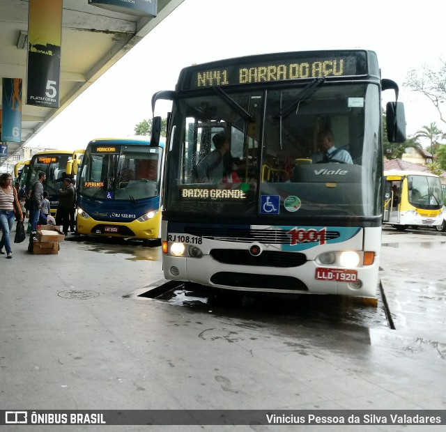 Auto Viação 1001 Rj 108.118 na cidade de Campos dos Goytacazes, Rio de Janeiro, Brasil, por Vinicius Pessoa da Silva Valadares. ID da foto: 6297433.