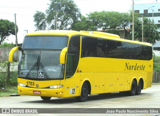 Viação Nordeste 1703 na cidade de Natal, Rio Grande do Norte, Brasil, por Joao Paulo Nascimento Silva. ID da foto: 6296791.