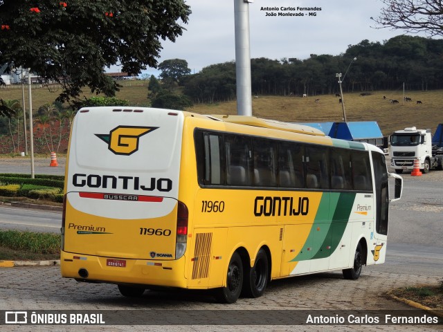 Empresa Gontijo de Transportes 11960 na cidade de João Monlevade, Minas Gerais, Brasil, por Antonio Carlos Fernandes. ID da foto: 6299715.