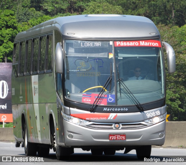 Empresa de Ônibus Pássaro Marron 90618 na cidade de Aparecida, São Paulo, Brasil, por Rodrigo  Aparecido. ID da foto: 6300494.