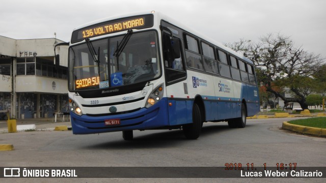 Emflotur - Empresa Florianópolis de Transportes Coletivos 3323 na cidade de Florianópolis, Santa Catarina, Brasil, por Lucas Weber Calizario. Número da foto: #6301780.