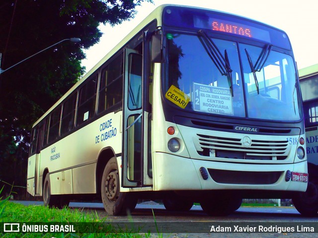 Viação Piracicabana Cubatão 1518 na cidade de Cubatão, São Paulo, Brasil, por Adam Xavier Rodrigues Lima. ID da foto: 6303499.