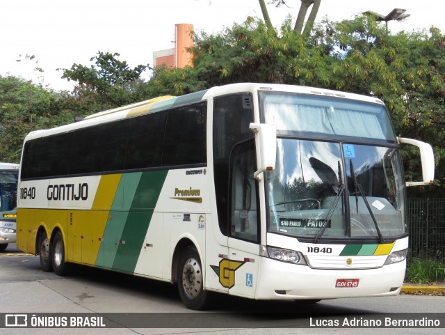 Empresa Gontijo de Transportes 11840 na cidade de São Paulo, São Paulo, Brasil, por Lucas Adriano Bernardino. ID da foto: 6305811.