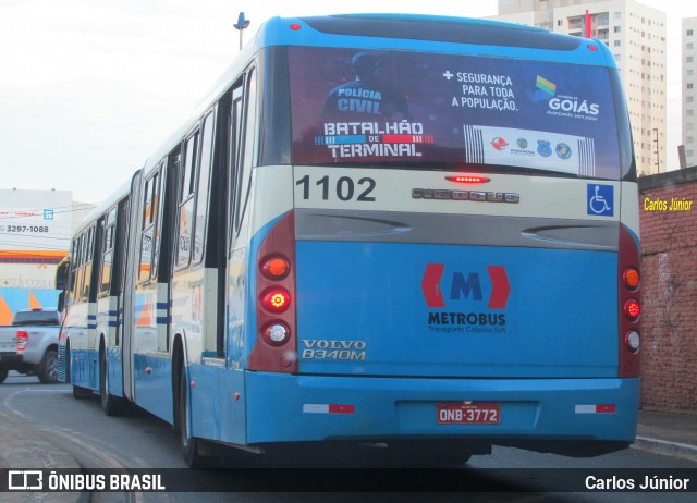 Metrobus 1102 na cidade de Goiânia, Goiás, Brasil, por Carlos Júnior. ID da foto: 6308629.