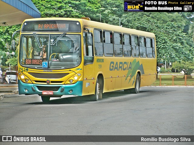 Viação Garcia 7519 na cidade de Rolândia, Paraná, Brasil, por Romílio Busólogo Silva . ID da foto: 6310533.