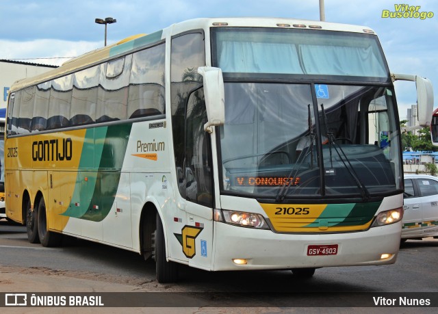 Empresa Gontijo de Transportes 21025 na cidade de Goiânia, Goiás, Brasil, por Vitor Nunes . ID da foto: 6312465.