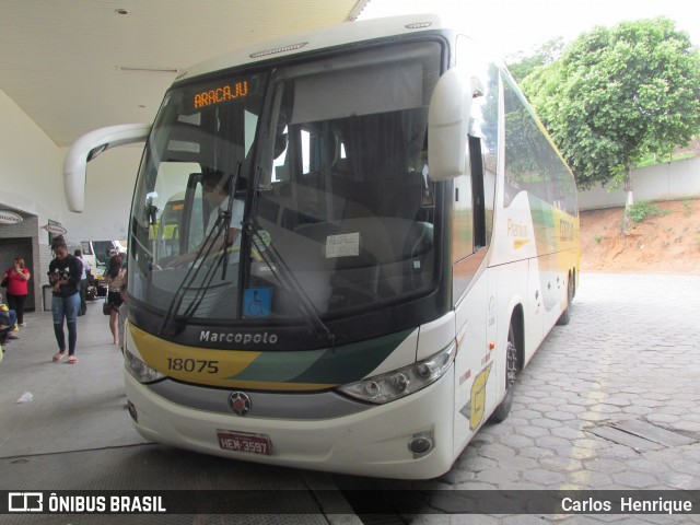 Empresa Gontijo de Transportes 18075 na cidade de Governador Valadares, Minas Gerais, Brasil, por Carlos  Henrique. ID da foto: 6313020.