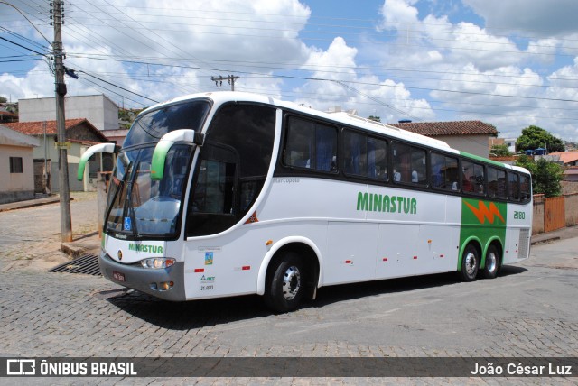 MinasSul - Minastur - Viação Minas Tour 2180 na cidade de Oliveira, Minas Gerais, Brasil, por João César Luz. ID da foto: 6316385.