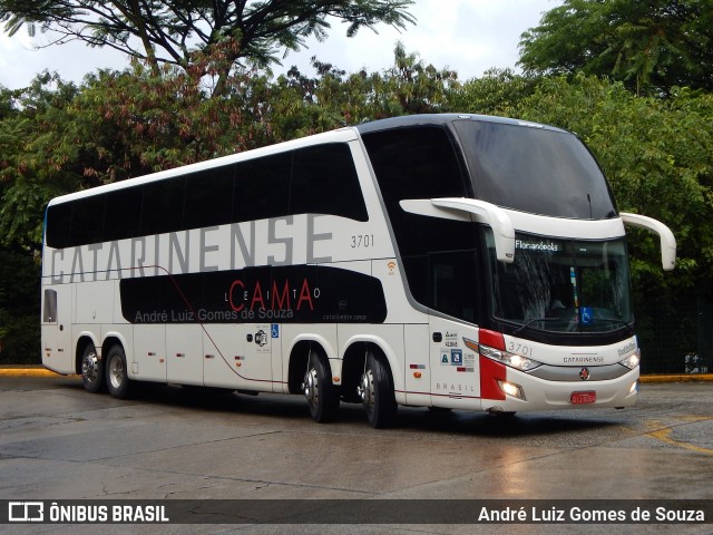 Auto Viação Catarinense 3701 na cidade de São Paulo, São Paulo, Brasil, por André Luiz Gomes de Souza. Número da foto: #6317201.