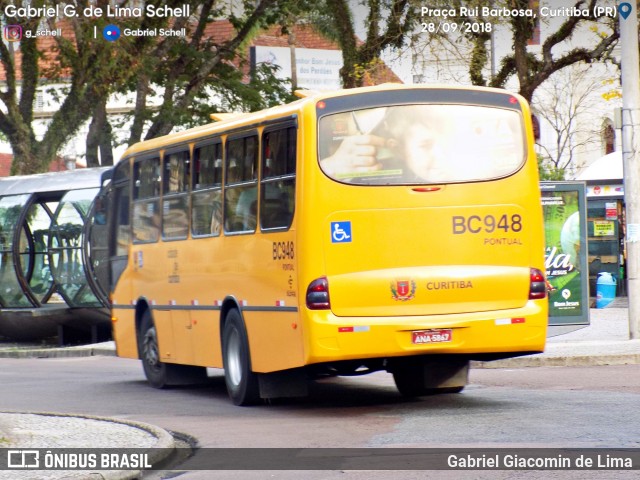 Transporte Coletivo Glória BC948 na cidade de Curitiba, Paraná, Brasil, por Gabriel Giacomin de Lima. ID da foto: 6316881.