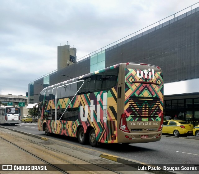 UTIL - União Transporte Interestadual de Luxo 11869 na cidade de Rio de Janeiro, Rio de Janeiro, Brasil, por Luis Paulo  Bouças Soares. Número da foto: #6264162.