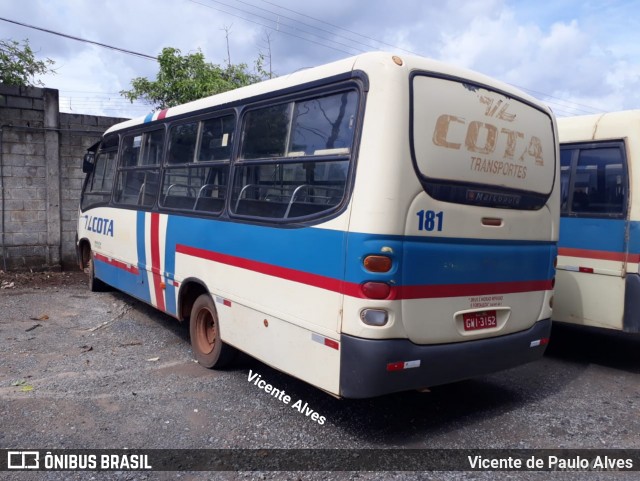 Viação Cota - Cota Transportes 181 na cidade de Matozinhos, Minas Gerais, Brasil, por Vicente de Paulo Alves. ID da foto: 6268252.