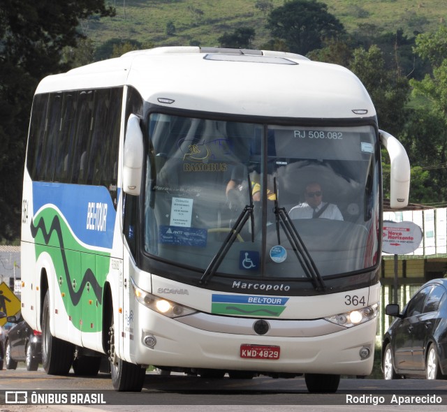 Bel-Tour Transportes e Turismo 364 na cidade de Conselheiro Lafaiete, Minas Gerais, Brasil, por Rodrigo  Aparecido. Número da foto: #6318331.