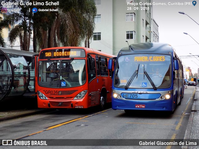 Auto Viação Redentor HE705 na cidade de Curitiba, Paraná, Brasil, por Gabriel Giacomin de Lima. Número da foto: #6318621.