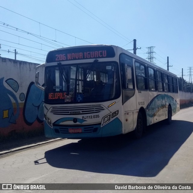 Auto Viação Vera Cruz - Belford Roxo RJ 112.035 na cidade de Brasil, por David Barbosa de Oliveira da Costa. Número da foto: #6338032.