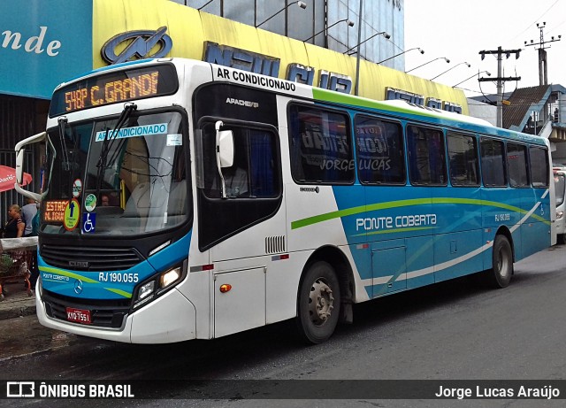 Viação Ponte Coberta RJ 190.055 na cidade de Rio de Janeiro, Rio de Janeiro, Brasil, por Jorge Lucas Araújo. Número da foto: #6340196.