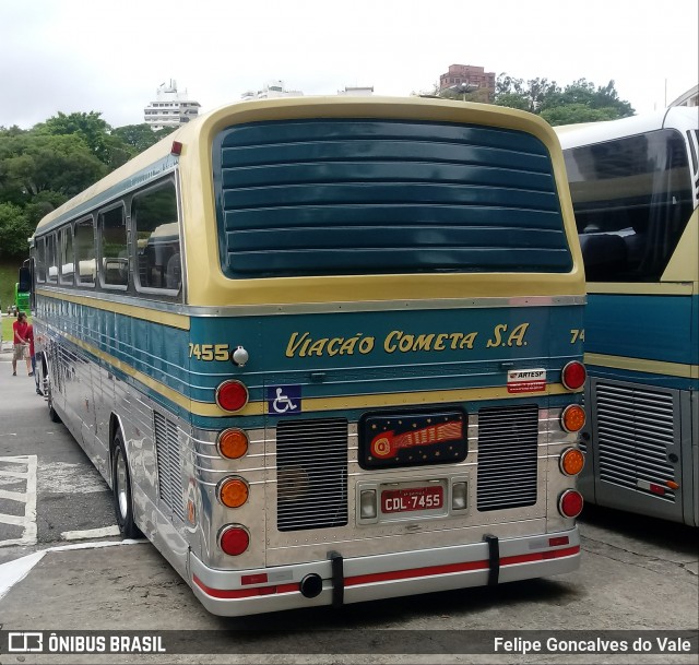 Viação Cometa 7455 na cidade de São Paulo, São Paulo, Brasil, por Felipe Goncalves do Vale. Número da foto: #6344906.