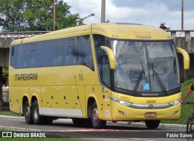 Viação Itapemirim 60025 na cidade de Vitória, Espírito Santo, Brasil, por Fábio Sales. ID da foto: 6343173.