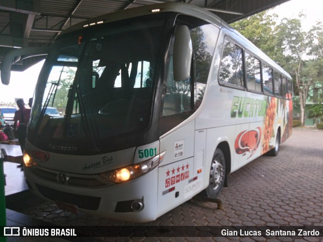 Eucatur - Empresa União Cascavel de Transportes e Turismo 5001 na cidade de Ji-Paraná, Rondônia, Brasil, por Gian Lucas  Santana Zardo. ID da foto: 6347318.