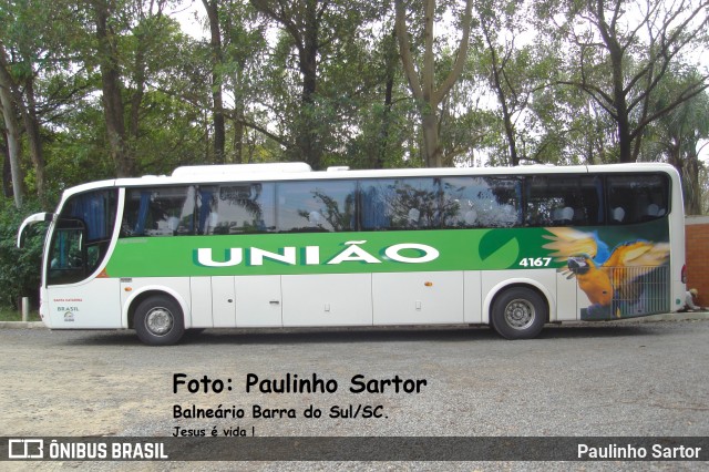 Empresa União de Transportes 4167 na cidade de Balneário Barra do Sul, Santa Catarina, Brasil, por Paulinho Sartor. ID da foto: 6347495.