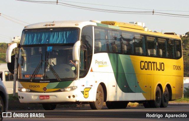 Empresa Gontijo de Transportes 17005 na cidade de Conselheiro Lafaiete, Minas Gerais, Brasil, por Rodrigo  Aparecido. ID da foto: 6348929.