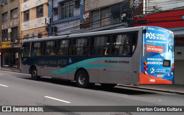 Viação Grande Vitória 6820 na cidade de Vitória, Espírito Santo, Brasil, por Everton Costa Goltara. ID da foto: 6347684.