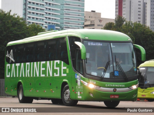 Auto Viação Catarinense 3318 na cidade de Curitiba, Paraná, Brasil, por Paulo Gustavo. ID da foto: 6351567.