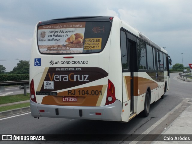 Auto Ônibus Vera Cruz RJ 104.001 na cidade de Duque de Caxias, Rio de Janeiro, Brasil, por Caio Arêdes. Número da foto: #6354013.