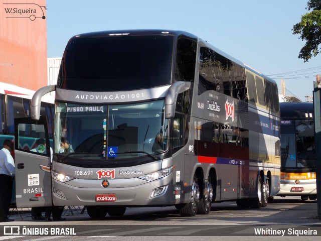 Auto Viação 1001 RJ 108.691 na cidade de Rio de Janeiro, Rio de Janeiro, Brasil, por Whitiney Siqueira. ID da foto: 6354589.