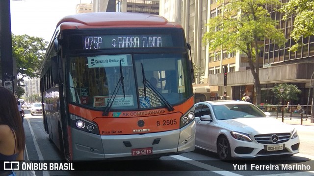 Viação Gato Preto 8 2505 na cidade de São Paulo, São Paulo, Brasil, por Yuri Ferreira Marinho. ID da foto: 6353903.