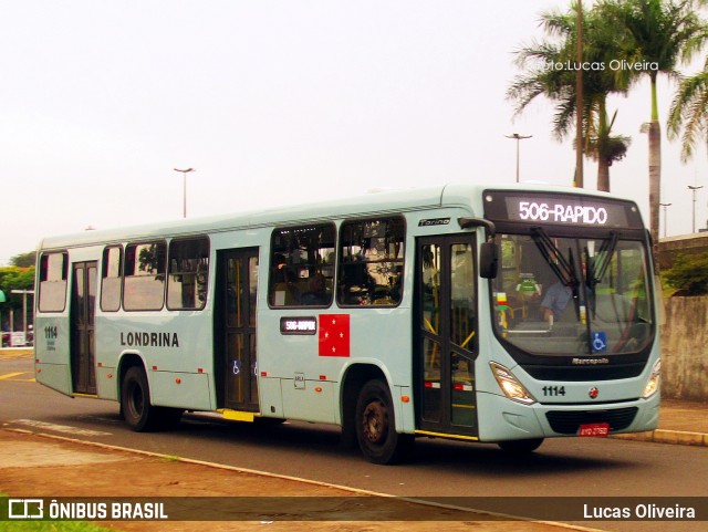 TCGL - Transportes Coletivos Grande Londrina 1114 na cidade de Londrina, Paraná, Brasil, por Lucas Oliveira . Número da foto: #6357135.