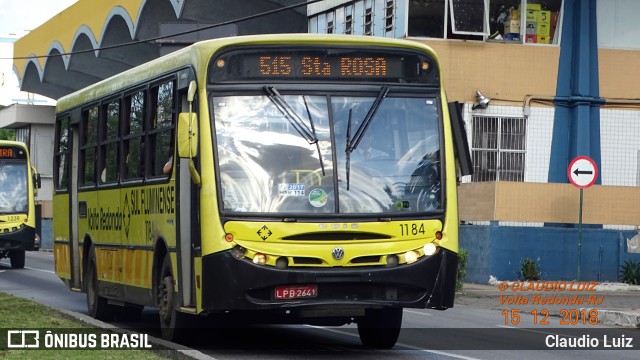 Viação Sul Fluminense 1184 na cidade de Volta Redonda, Rio de Janeiro, Brasil, por Claudio Luiz. Número da foto: #6356625.