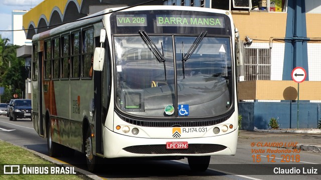 Viação Cidade do Aço RJ 174.031 na cidade de Volta Redonda, Rio de Janeiro, Brasil, por Claudio Luiz. Número da foto: #6356602.